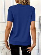 Half Zip Short Sleeve Top - Q.B.Accessories