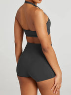 Halter Neck Cami and Shorts Active Set - Q.B.Accessories