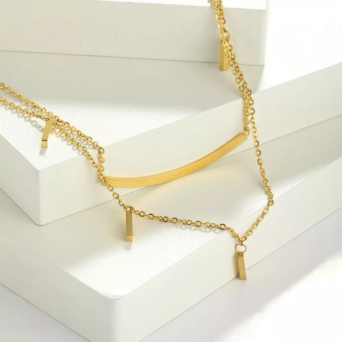 Double Layered Gold Necklace - Q.B.Accessories