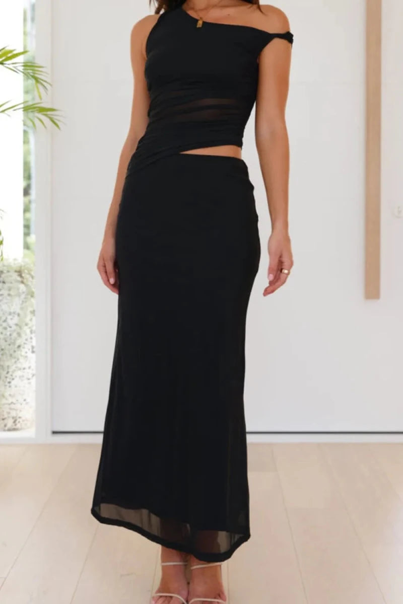 Asymmetrical Cutout Sleeveless Dress - Q.B.Accessories