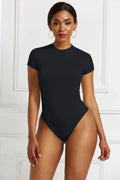 Round Neck Short Sleeve Bodysuit - Q.B.Accessories