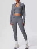 Three-Piece Zip-Up Activewear Set - Q.B.Accessories