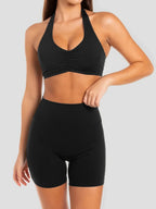 Halter Neck Cami and Shorts Active Set - Q.B.Accessories
