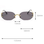 Rimless Oval Gold-Frame Sunglasses - Q.B.Accessories