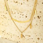 Double Layered Gold Necklace - Q.B.Accessories