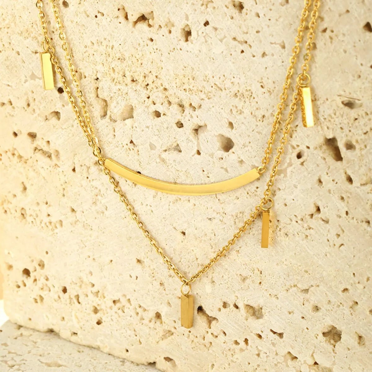Double Layered Gold Necklace - Q.B.Accessories