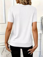 Half Zip Short Sleeve Top - Q.B.Accessories