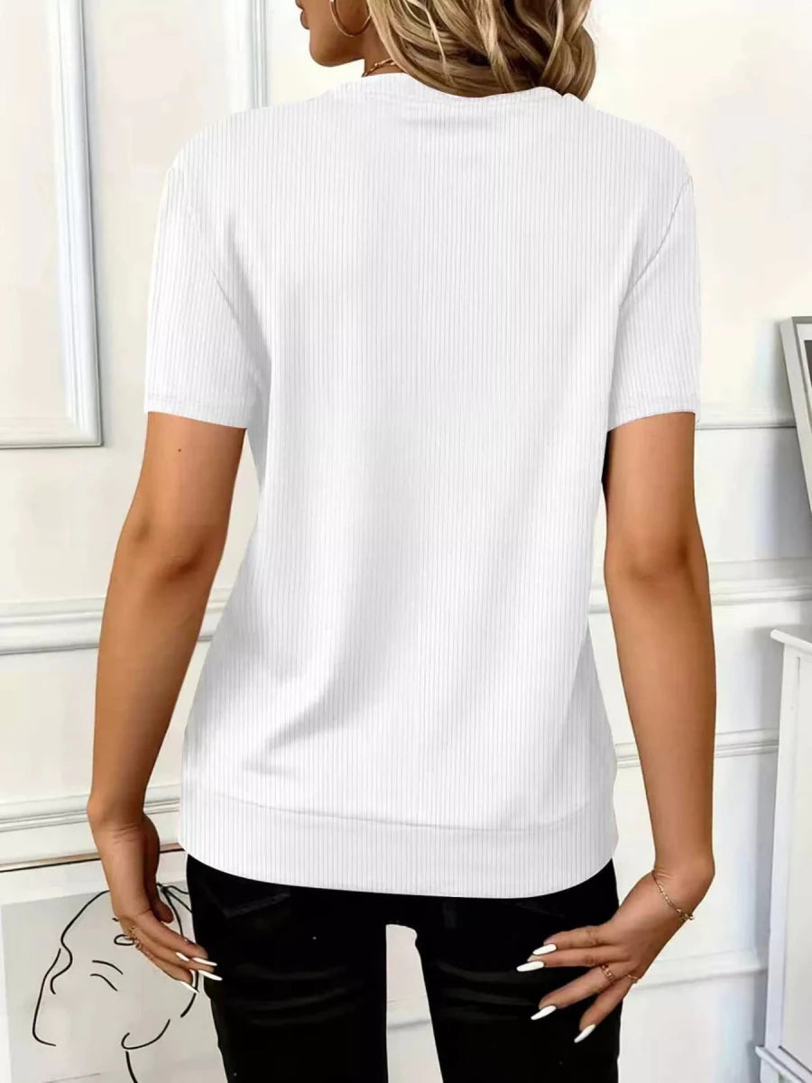 Half Zip Short Sleeve Top - Q.B.Accessories