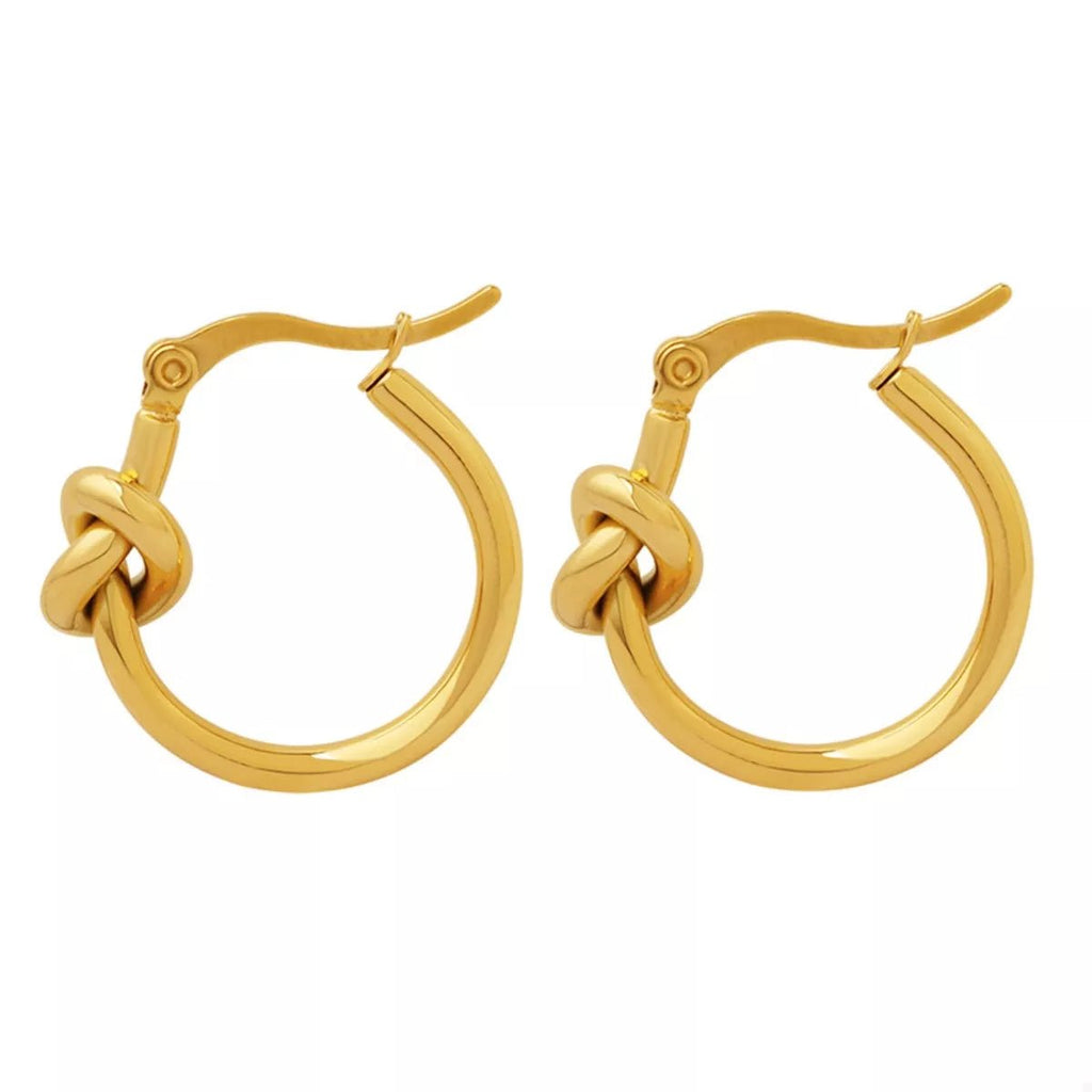 Golden Knot Hoop Earrings - Q.B.Accessories