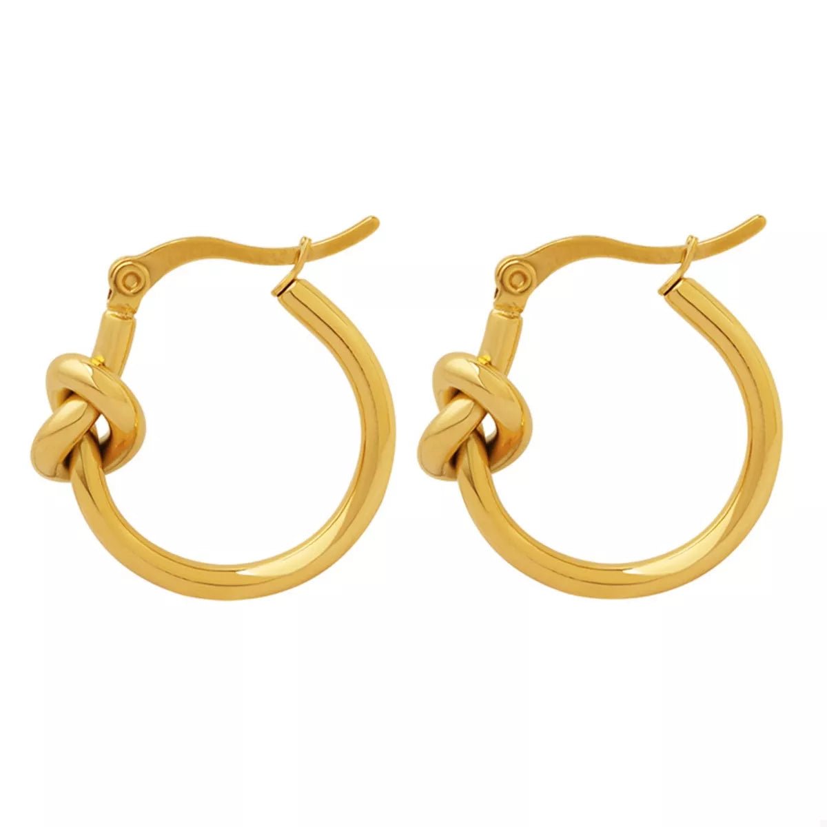 Golden Knot Hoop Earrings - Q.B.Accessories