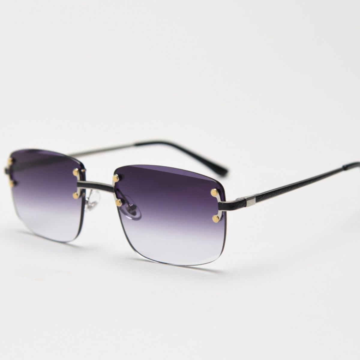 Rimless Gradient Tinted Sunglasses - Q.B.Accessories