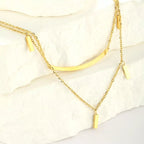 Double Layered Gold Necklace - Q.B.Accessories