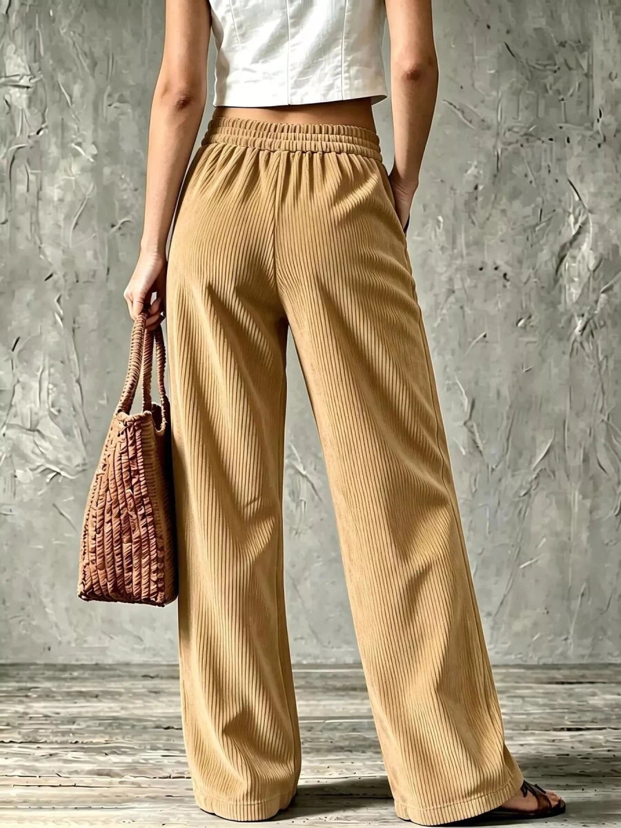 Wide-Leg Corduroy Pants - Q.B.Accessories