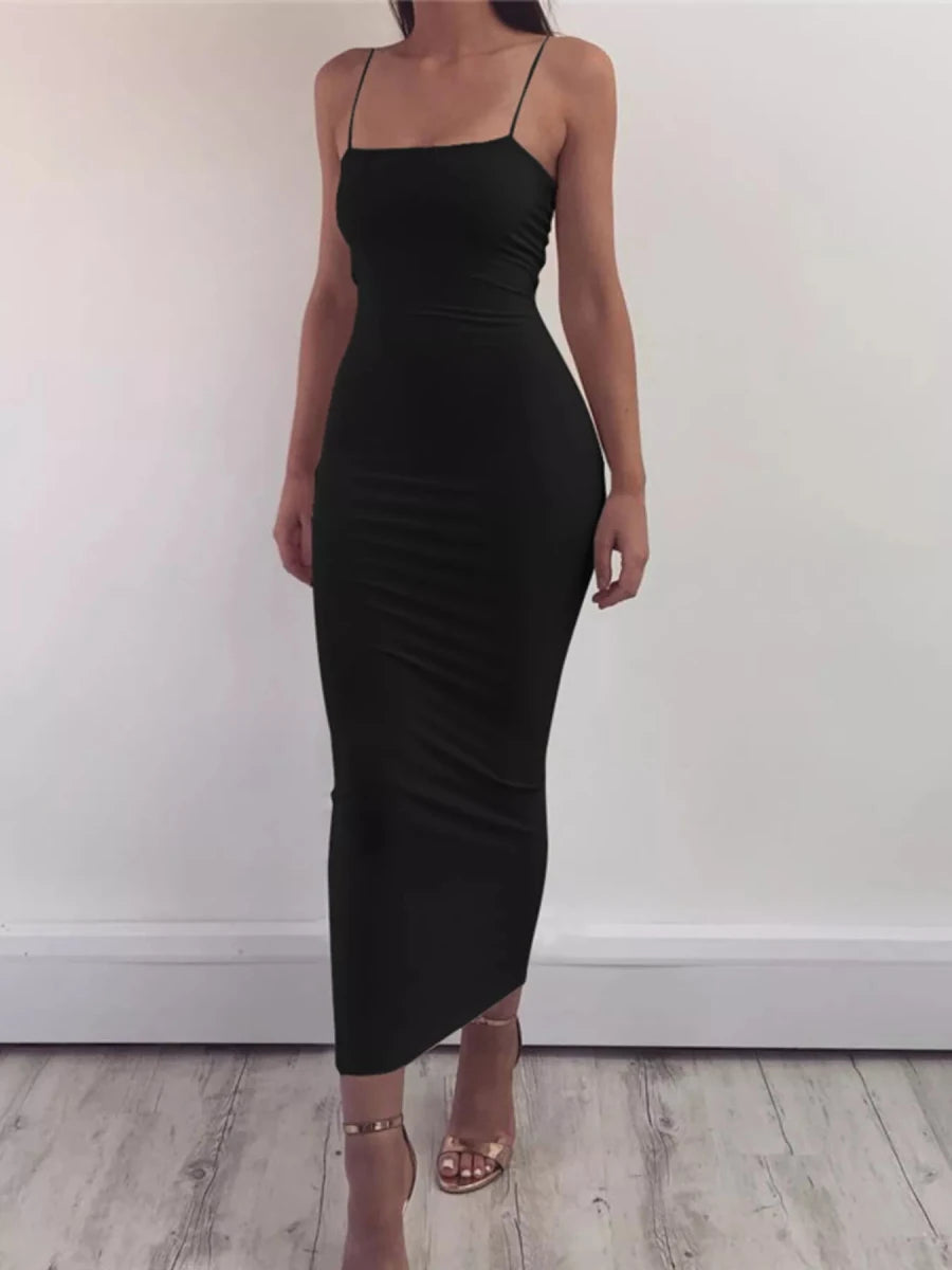 Sleeveless Bodycon Midi Dress - Q.B.Accessories