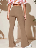 Full Size High - Waist Flare Active Pants Plus Size - Q.B.Accessories