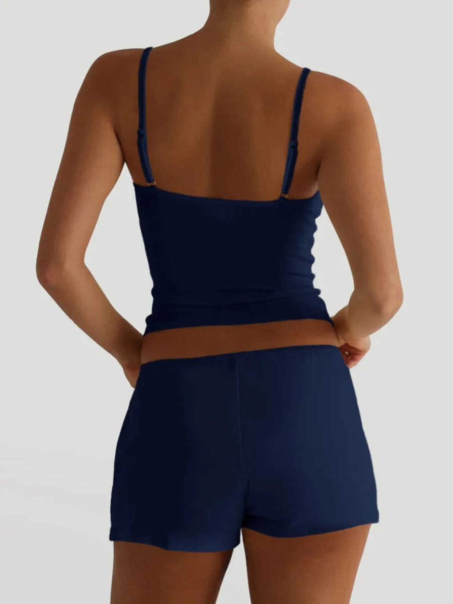 V - Neck Cami and Shorts Set - Q.B.Accessories