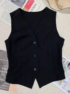 Slim Fit Button - Down Vest - Q.B.Accessories