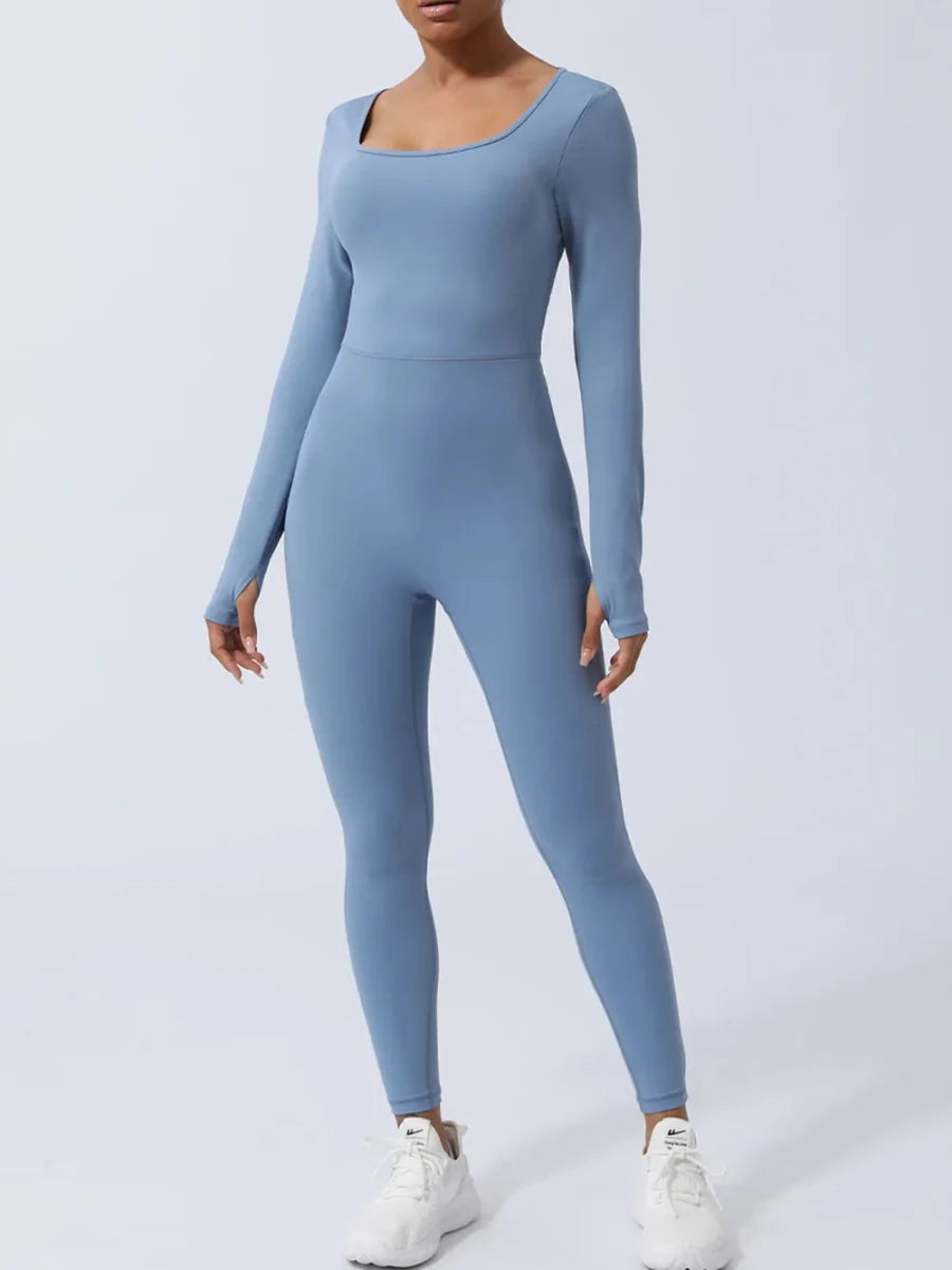 Twisted Backless Long Sleeve Jumpsuit - Q.B.Accessories