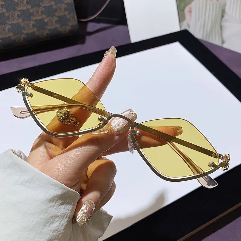 Gold Metal Cat-Eye Sunglasses - Q.B.Accessories