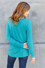 Essential V - Neck Long Sleeve Top – Everyday Comfort Fit | QBA - Q.B.Accessories