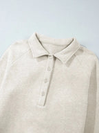 Collared Sweatshirt and High Waist Pants Active Set - Q.B.Accessories