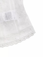 Lace Trim Tie Front Sleeveless Shirt - Q.B.Accessories