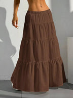 Flowy Tiered Maxi Skirt - Q.B.Accessories