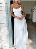 Tie Front Spaghetti Strap Maxi Dress - Q.B.Accessories