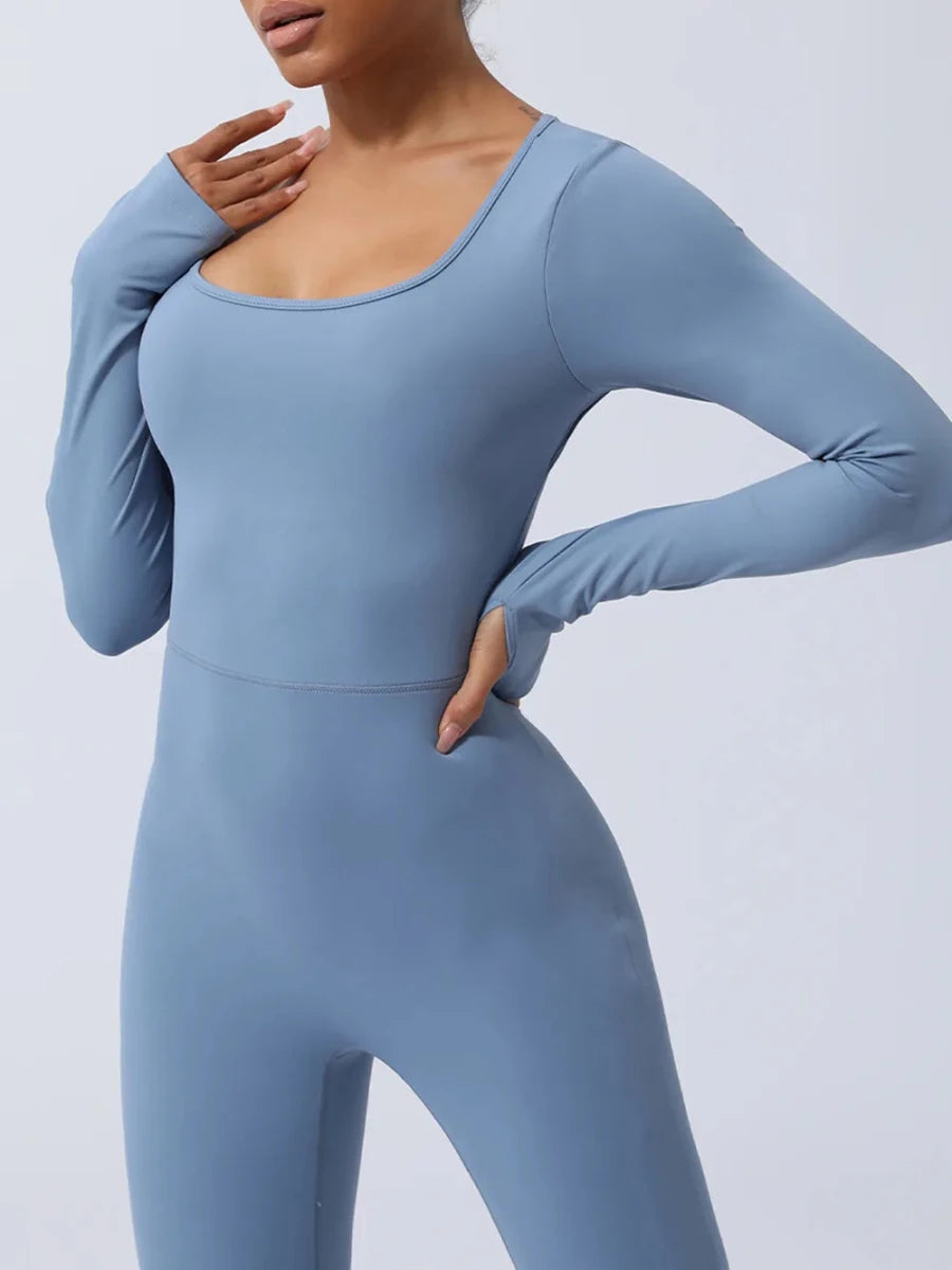 Twisted Backless Long Sleeve Jumpsuit - Q.B.Accessories