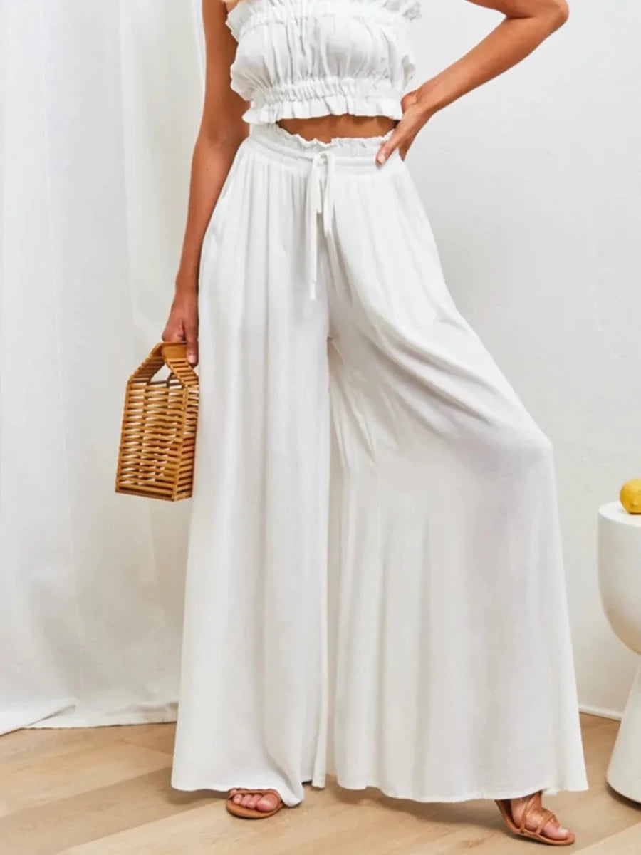 High Waist Wide Leg Pants - Q.B.Accessories