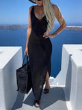 Slit Openwork V - Neck Sleeveless Cover Up - Q.B.Accessories