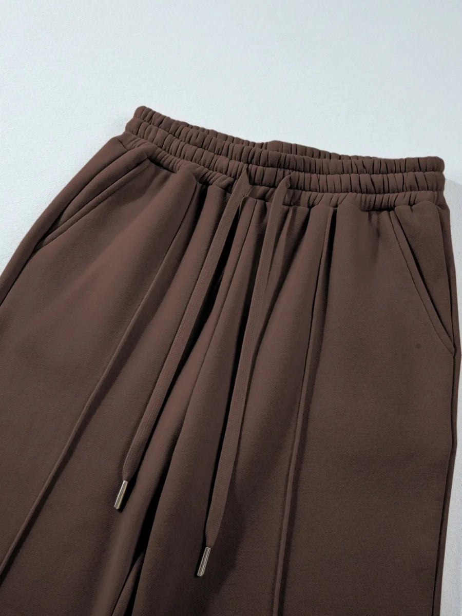 Collared Sweatshirt and High Waist Pants Active Set - Q.B.Accessories