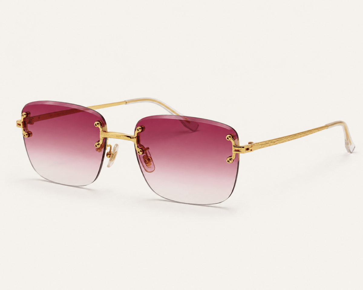 Rimless Gradient Tinted Sunglasses - Q.B.Accessories