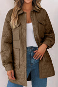 Women’s Snap-Down Collared Winter Coat - Q.B.Accessories