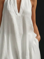 Halter Neck Maxi Dress with Pockets - Q.B.Accessories