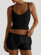 V - Neck Cami and Shorts Set - Q.B.Accessories