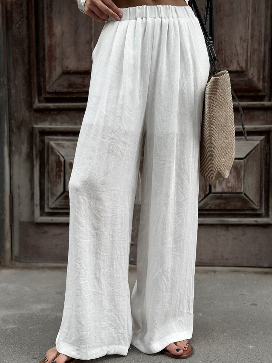 Wrap Top & Wide Leg Pants Set - Q.B.Accessories