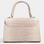 Croc-Embossed Top Handle Handbag