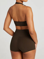 Halter Neck Cami and Shorts Active Set - Q.B.Accessories
