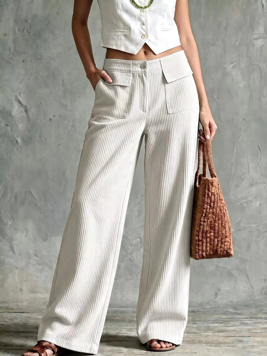 Wide-Leg Corduroy Pants - Q.B.Accessories