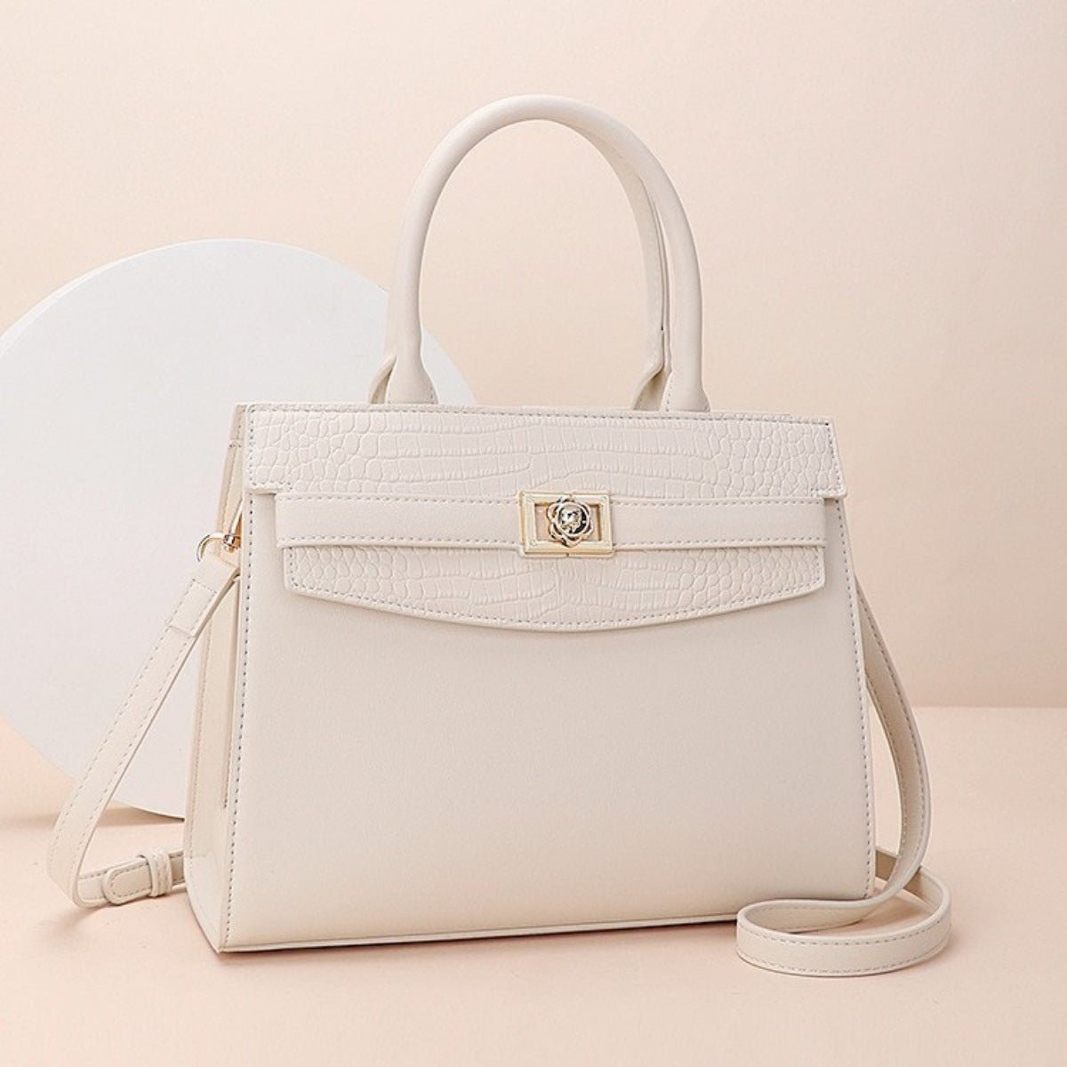 Top Handle Leather Handbag - Q.B.Accessories