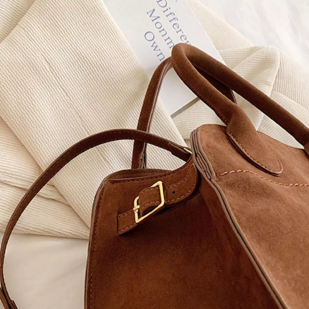Large Suede Handbag - Q.B.Accessories