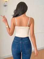 Ruched Spaghetti Strap Bodysuit - Q.B.Accessories