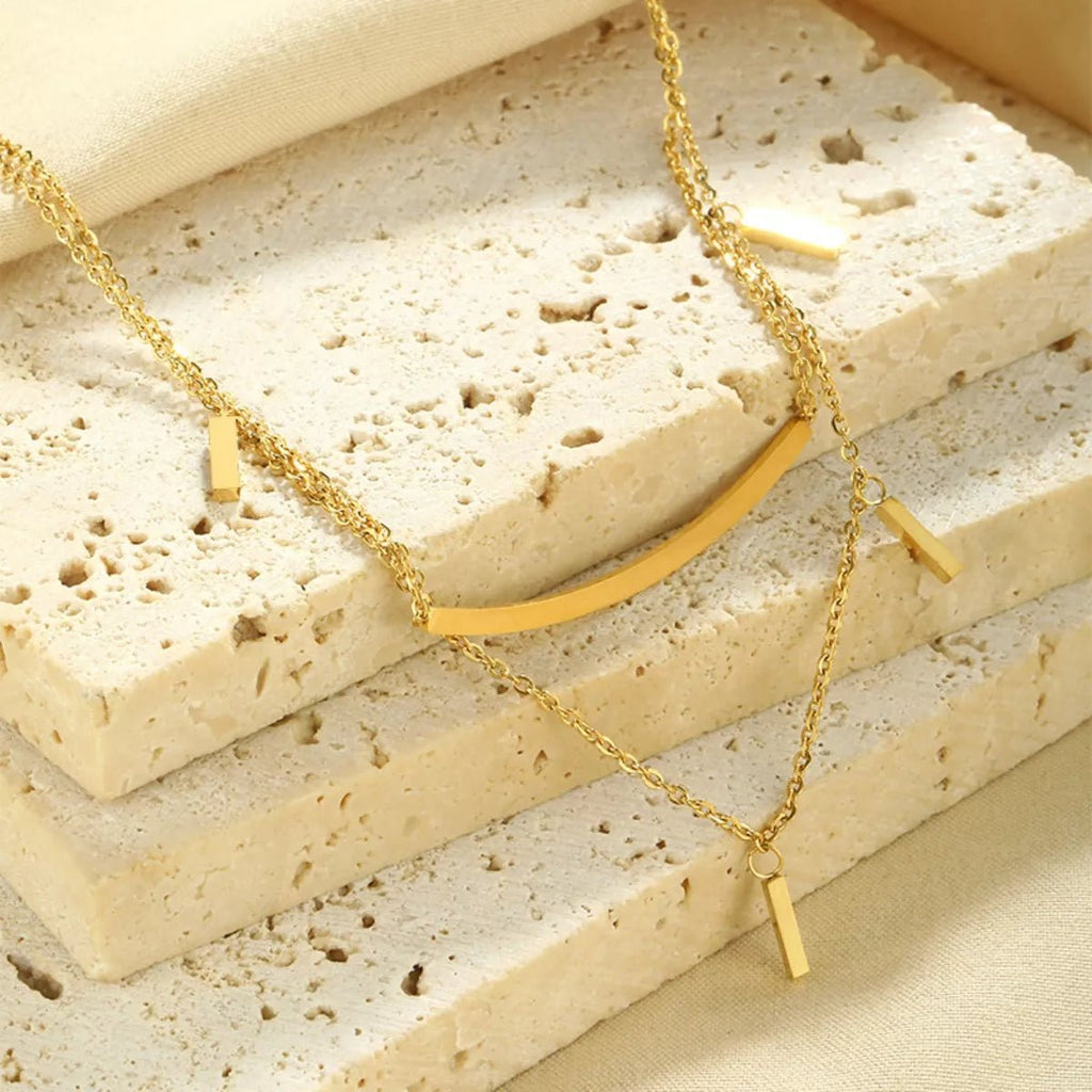Double Layered Gold Necklace - Q.B.Accessories