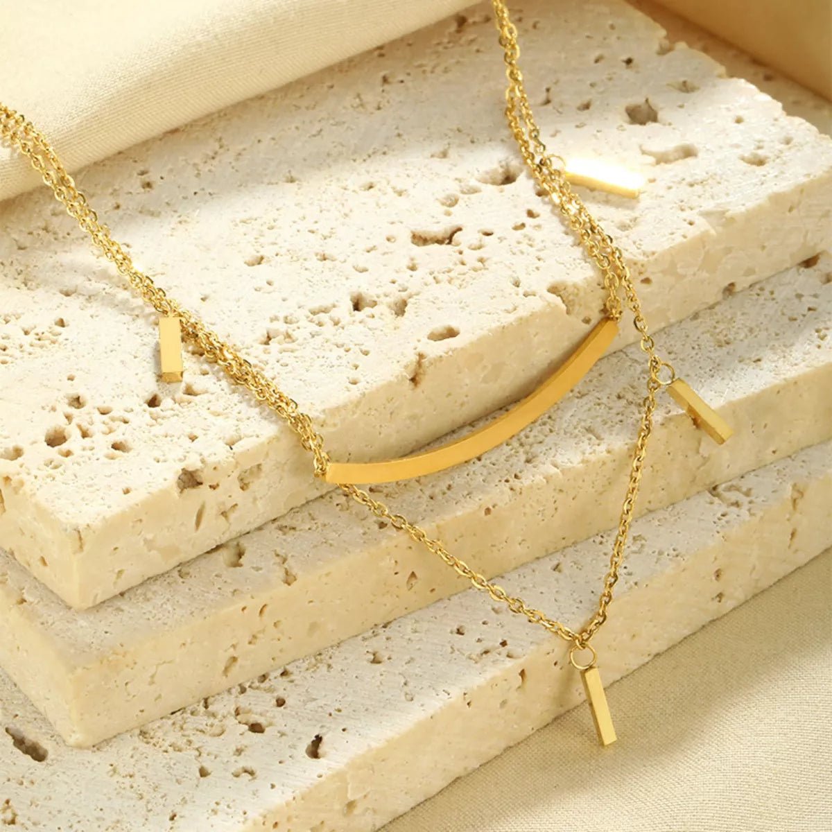 Double Layered Gold Necklace - Q.B.Accessories