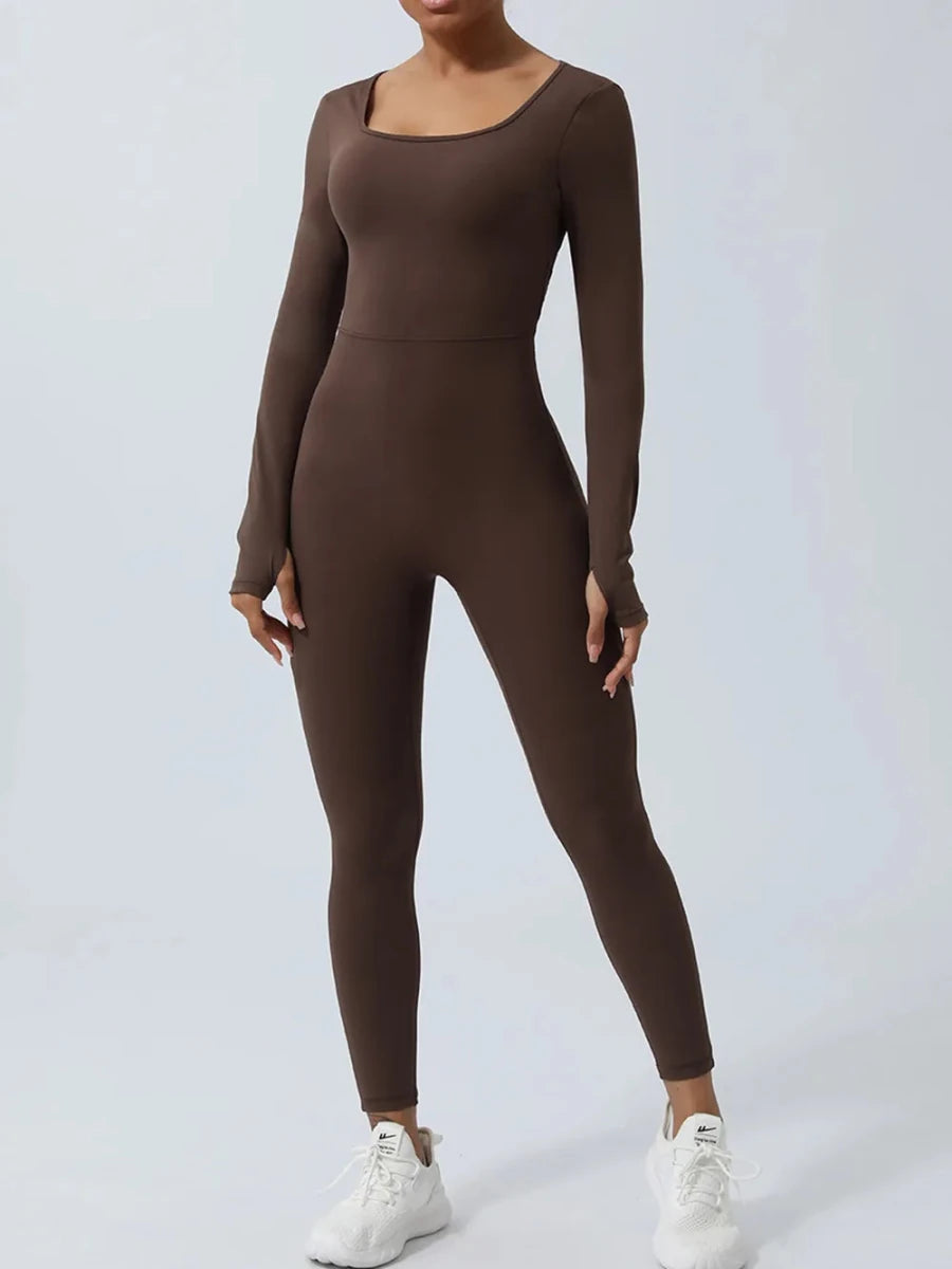 Twisted Backless Long Sleeve Jumpsuit - Q.B.Accessories