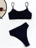 Adjustable Strap Ruched Two - Piece Swim Set - Q.B.Accessories