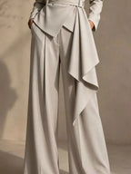 Belted Blazer & Wide-Leg Pants Set - Q.B.Accessories