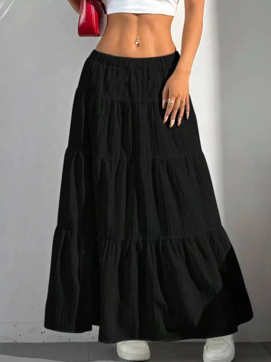 Flowy Tiered Maxi Skirt - Q.B.Accessories
