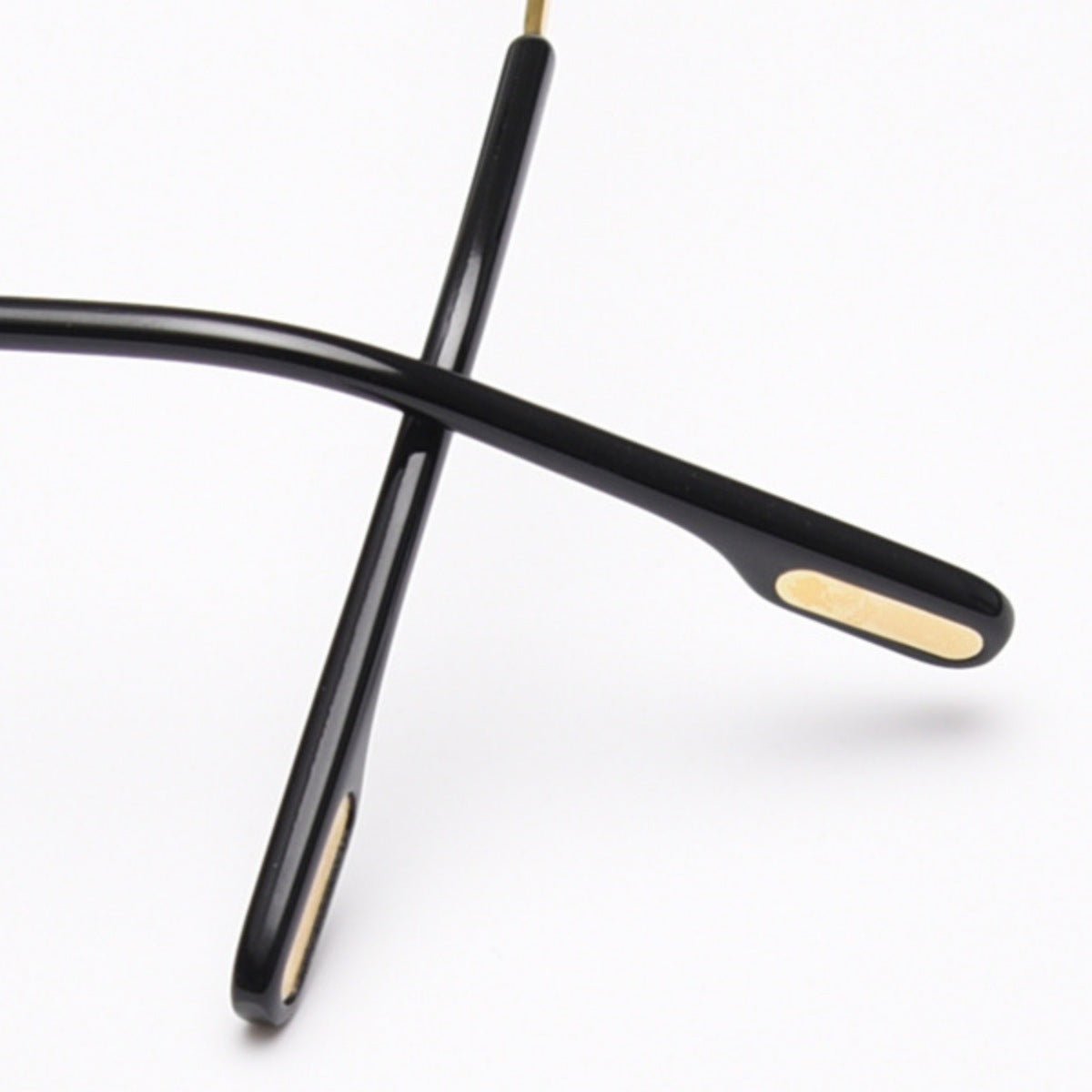 Rimless Oval Gold-Frame Sunglasses - Q.B.Accessories